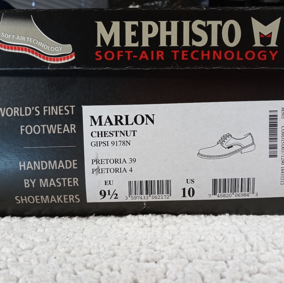 Mephisto Mens Marlon Chestnut DS size 10 - Picture 4 of 5
